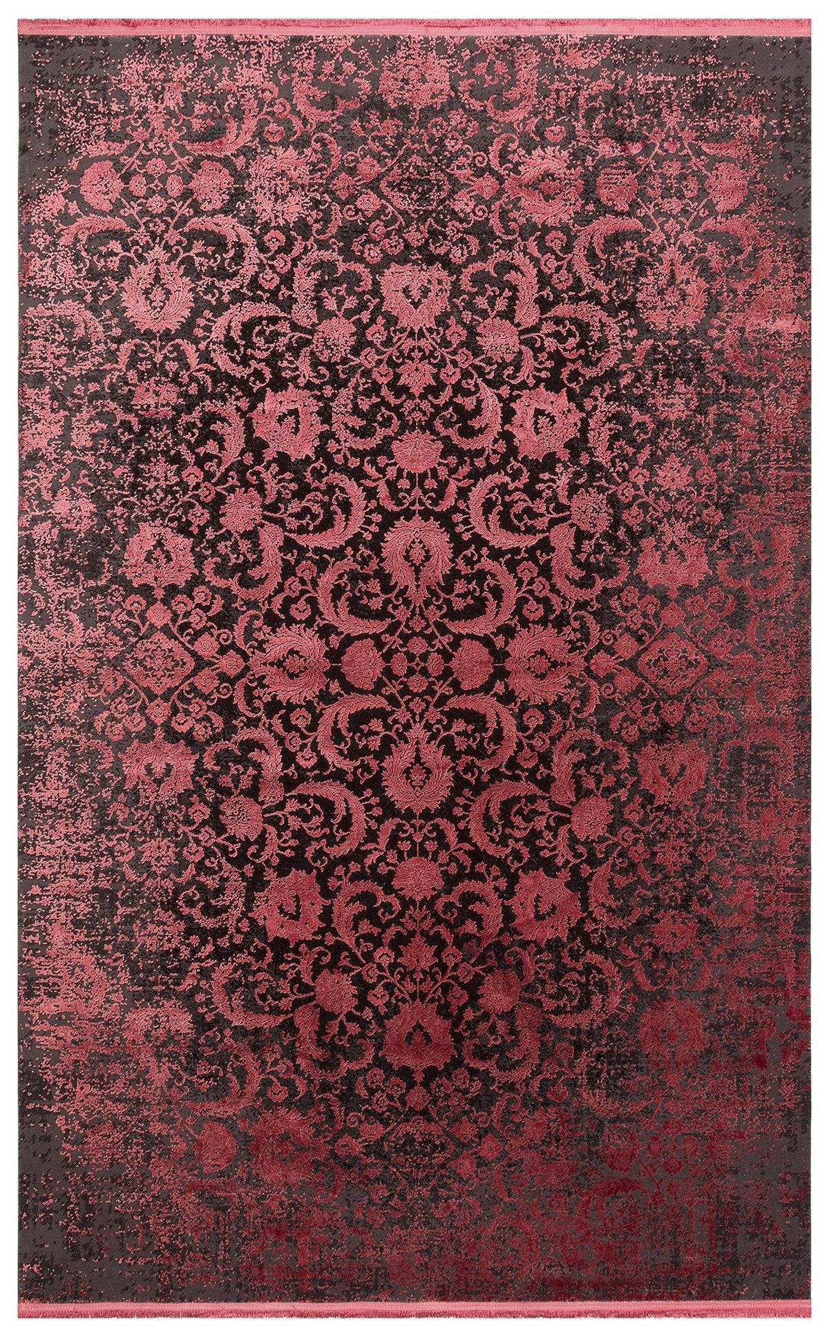 CORDOBA NEW DB 02 ANTRASIT BURGUNDY NW  Parlak Yüksek Alçak Dokulu Modern Makine Halısı