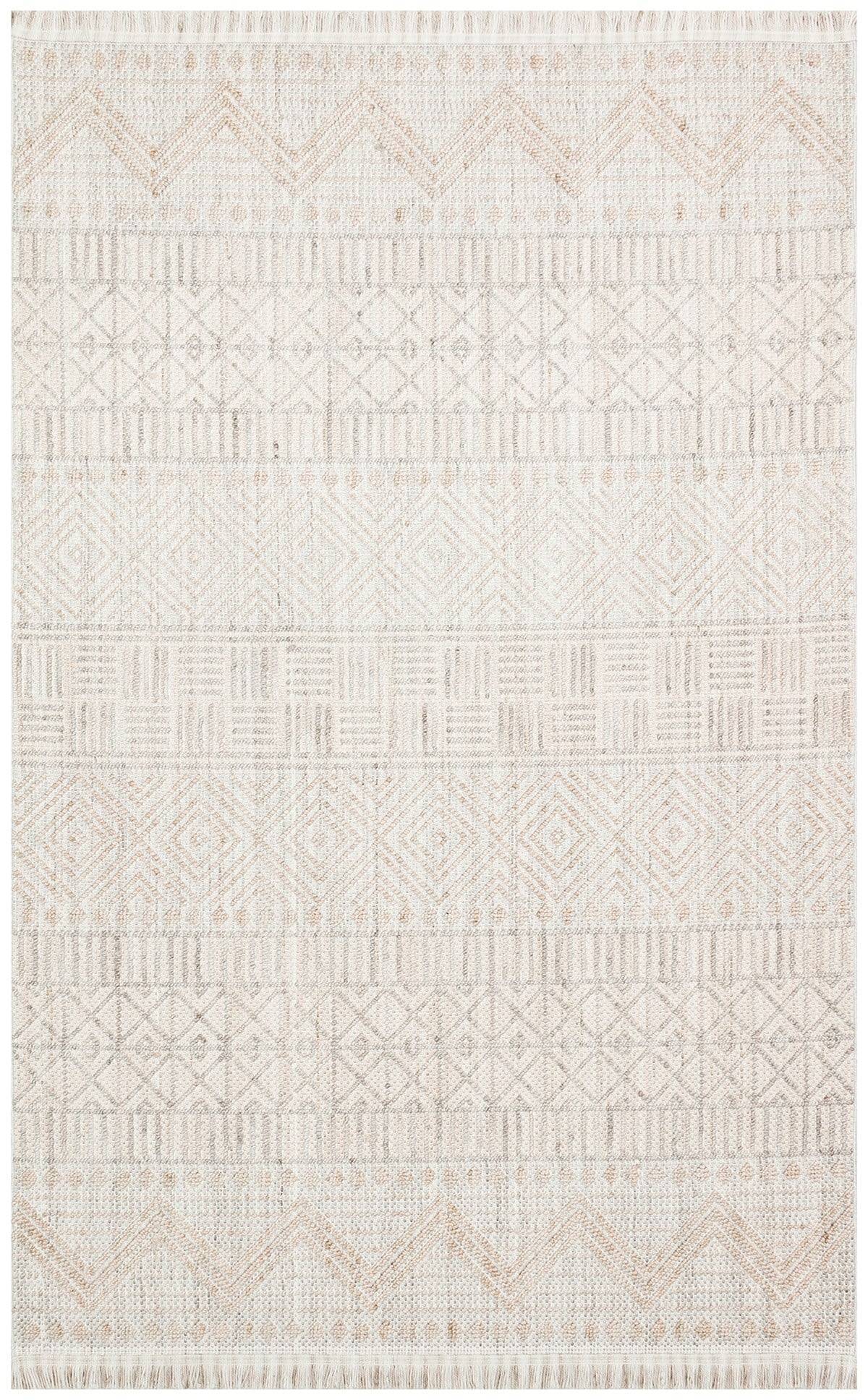 COZY CZY 02 GREY BEIGE  Hav Toz Vermez Modern Örgü Dokuma Makine Halısı