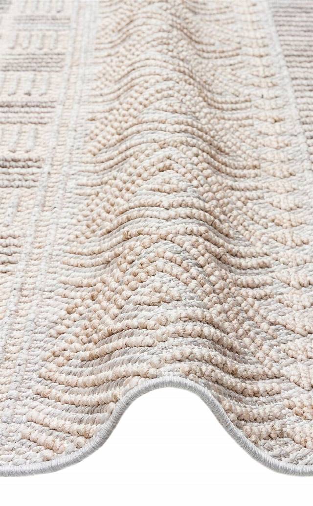 COZY CZY 02 GREY BEIGE  Hav Toz Vermez Modern Örgü Dokuma Makine Halısı