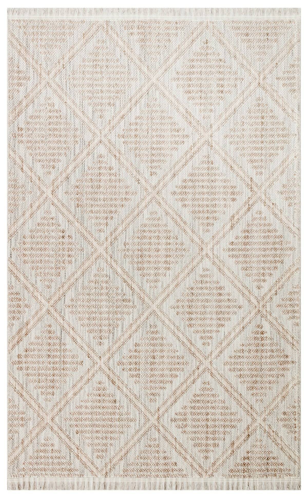 COZY CZY 03 GREY BEIGE  Hav Toz Vermez Modern Örgü Dokuma Makine Halısı