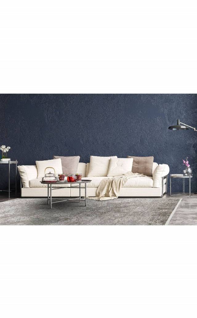 FRESCO FS 10 CREAM GREY XW  Yüksek Alçak Dokulu Özel Işıltılı Yüksek Kaliteli Sık Dokuma Modern Salon Halısı