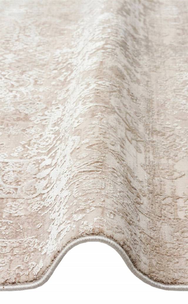 FRESCO FS 31 CREAM IVORY XW  Yüksek Alçak Dokulu Özel Işıltılı Yüksek Kaliteli Sık Dokuma Modern Salon Halısı