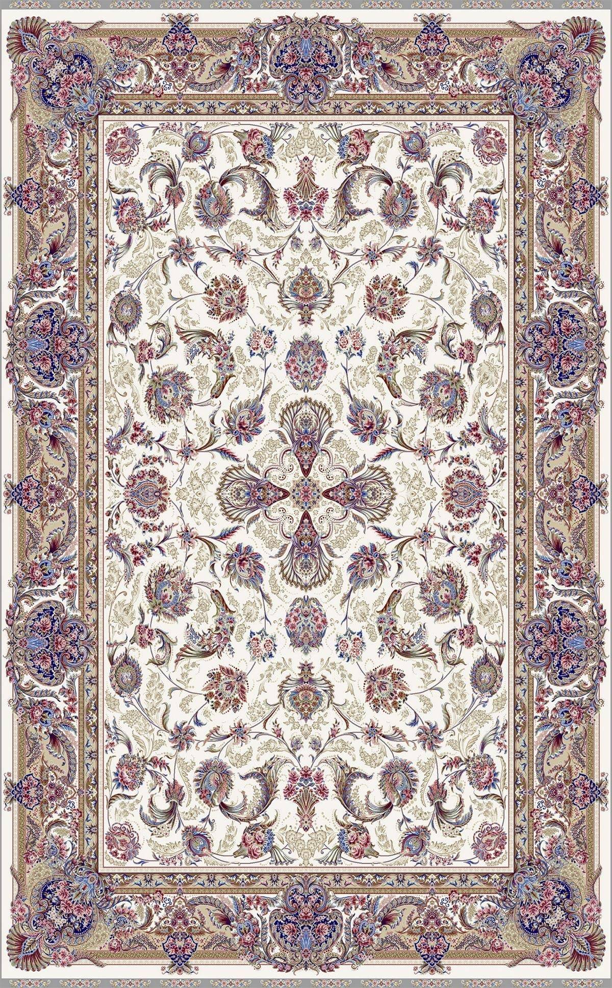ISFAHAN ISF 01 CREAM  Klasik Desenli Yüksek Kalite Sık Dokuma Makine Halısı