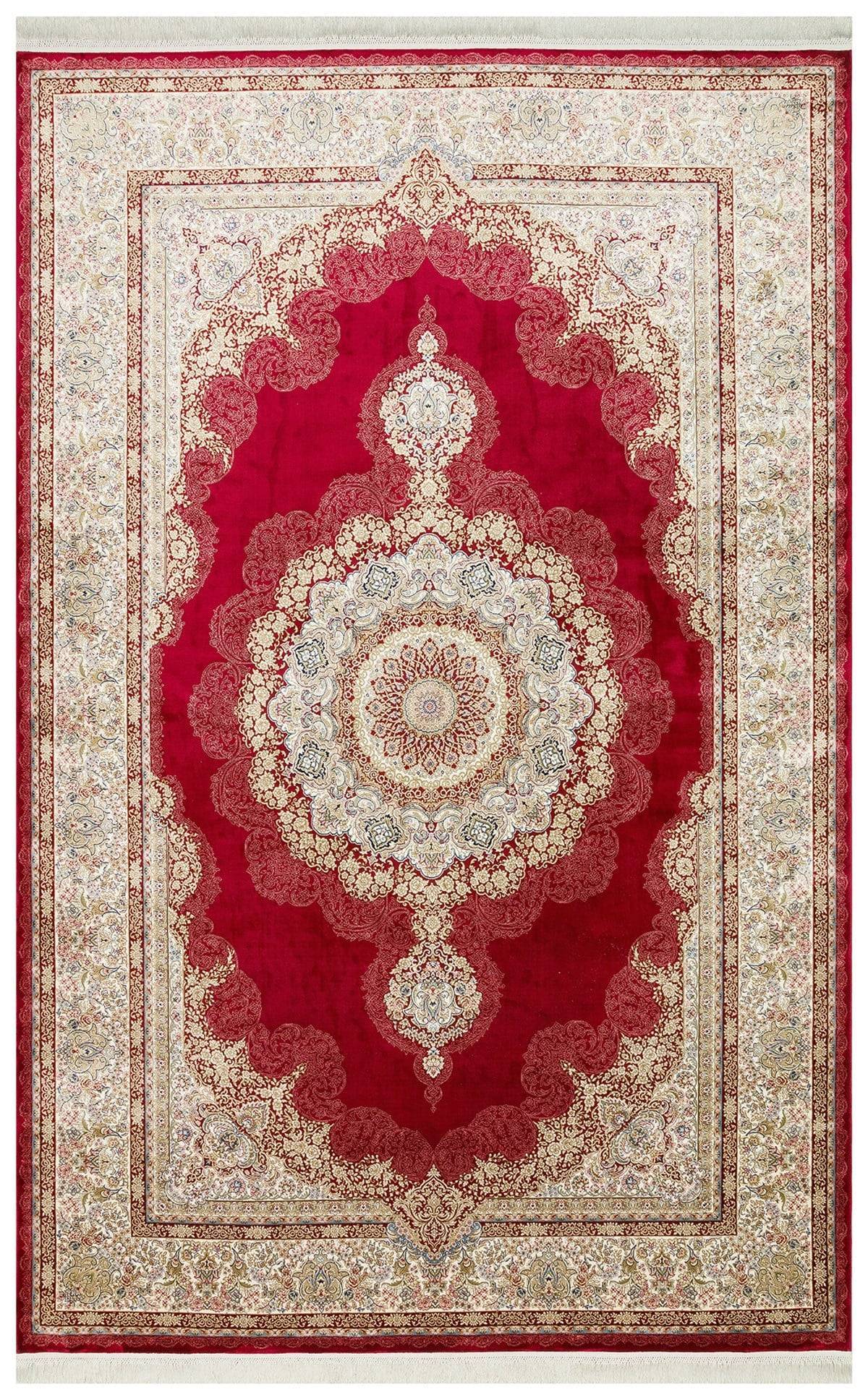 ISFAHAN ISF 05 RED  Klasik Desenli Yüksek Kalite Sık Dokuma Makine Halısı