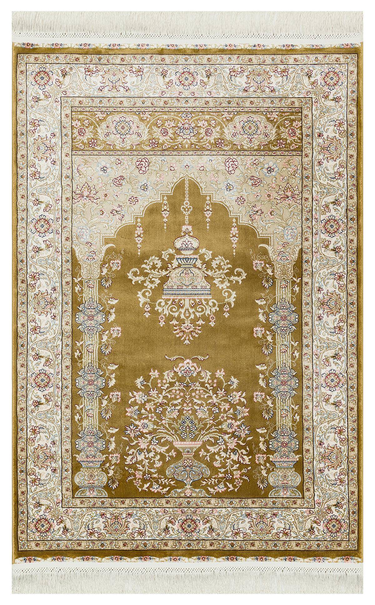 ISFAHAN SECCADE ISF SCD 01 GOLD  Klasik Desenli Yüksek Kalite Sık Dokuma Seccade