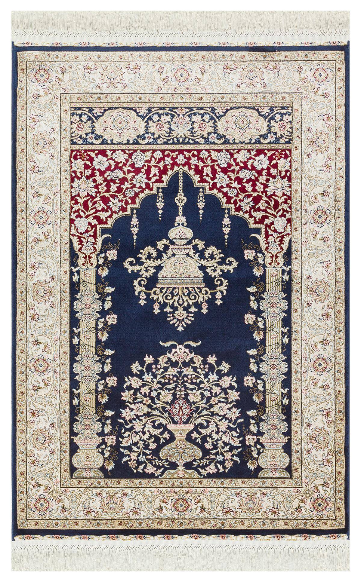 ISFAHAN SECCADE ISF SCD 01 NAVY  Klasik Desenli Yüksek Kalite Sık Dokuma Seccade