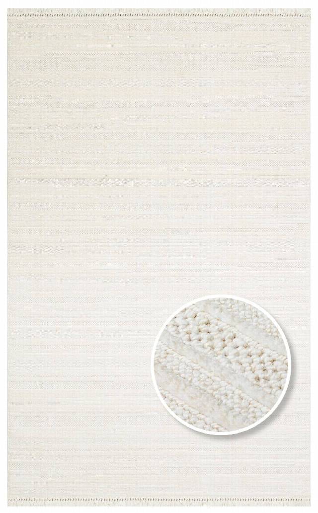 JOY JOY 01 WHITE  Hav Toz Vermeyen Yumuşak dokulu Modern Makine Halısı