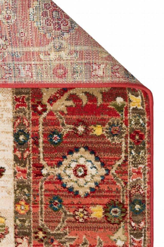 KYBELE KYB 04 CREAM RED XW Sıcak Renk Tonlu Otantik Makine Halısı