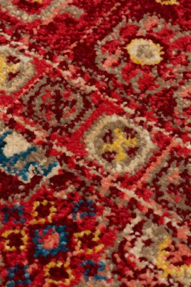 KYBELE KYB 05 RED XW Sıcak Renk Tonlu Otantik Makine Halısı