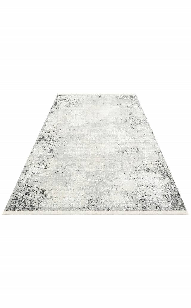 LAGOS XW LGS 05 CREAM GREY XW  Hav Toz Vermez Eskitme Desenli Modern Makine Halısı
