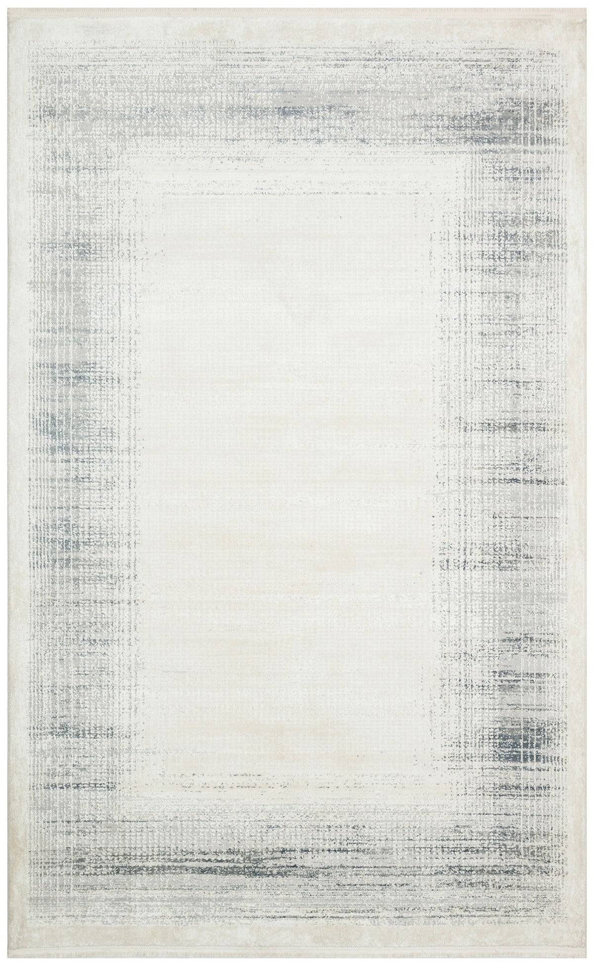LAGOS XW LGS 08 CREAM SILVER XW  Hav Toz Vermez Eskitme Desenli Modern Makine Halısı