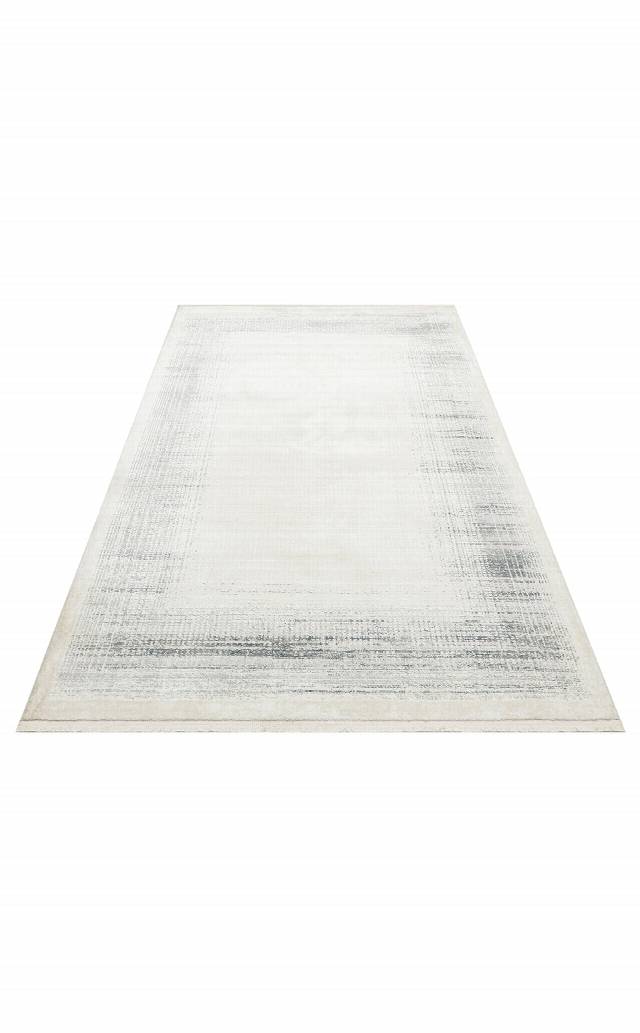 LAGOS XW LGS 08 CREAM SILVER XW  Hav Toz Vermez Eskitme Desenli Modern Makine Halısı