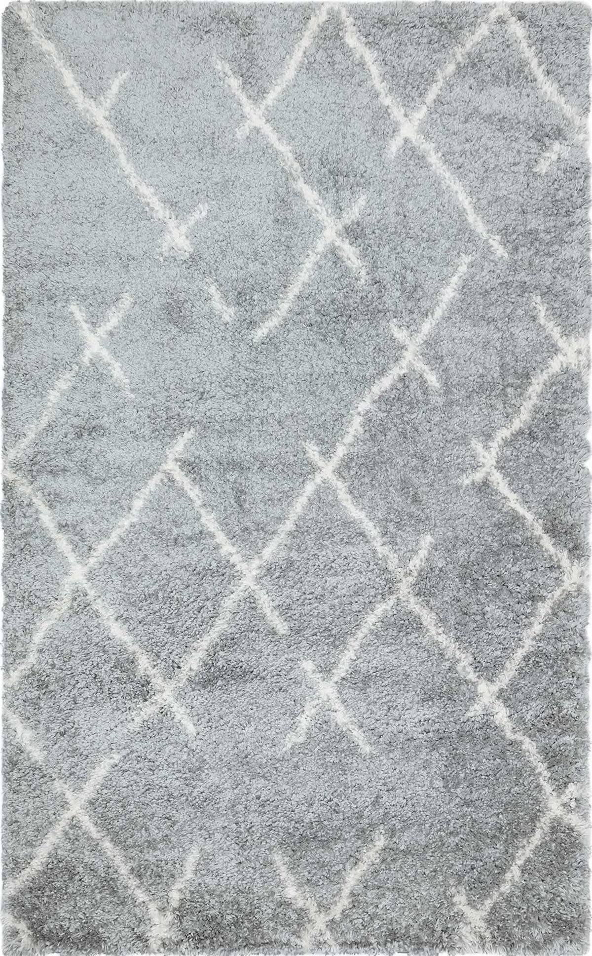LOFT LF 01 GREY CREAM  Hav Toz Vermez Yumuşak Dokulu Etnik Desenli Uzun Tüylü Pofuduk Shaggy Halı