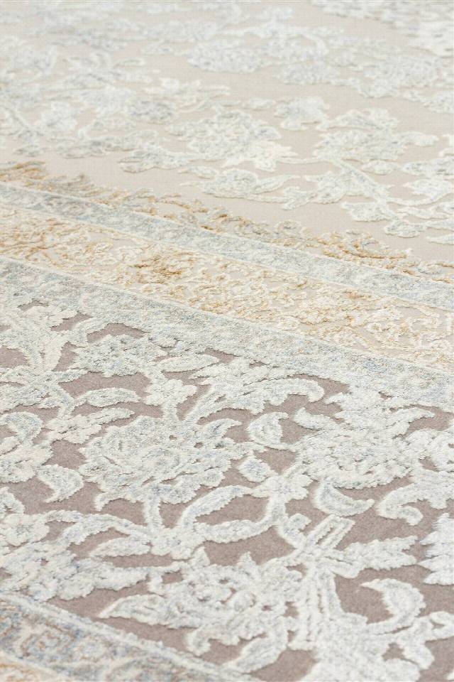 MAHAL MHL 08 CREAM GREY  Klasik Desenli Yüksek Kalite Sık Dokuma Salon Halısı