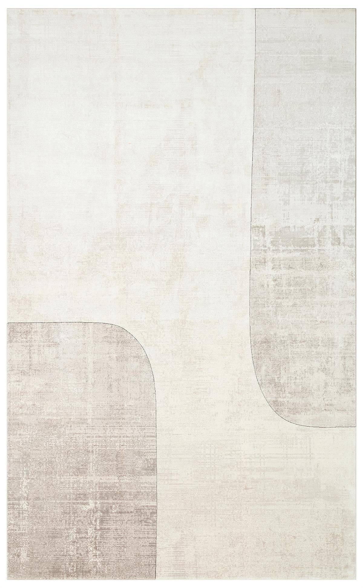 MERANO MRN 01 CREAM GREY  Geometrik Desenli Yüksek Kalite Sık Dokuma Salon Halısı