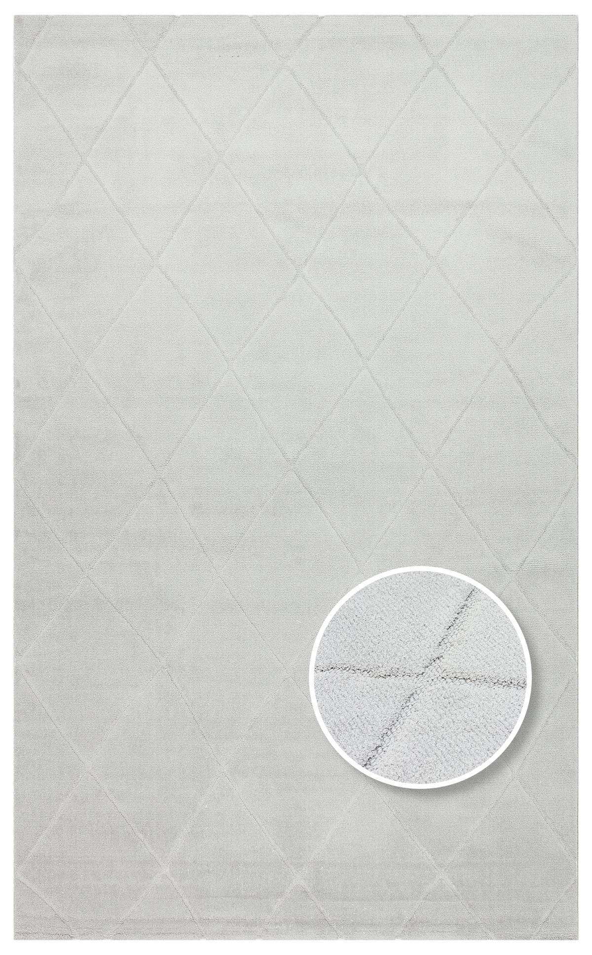 MISSORI MSR 03 GREY  Hav Toz Vermez Sade Desenli Yumuşak Dokulu Modern Makine Halısı
