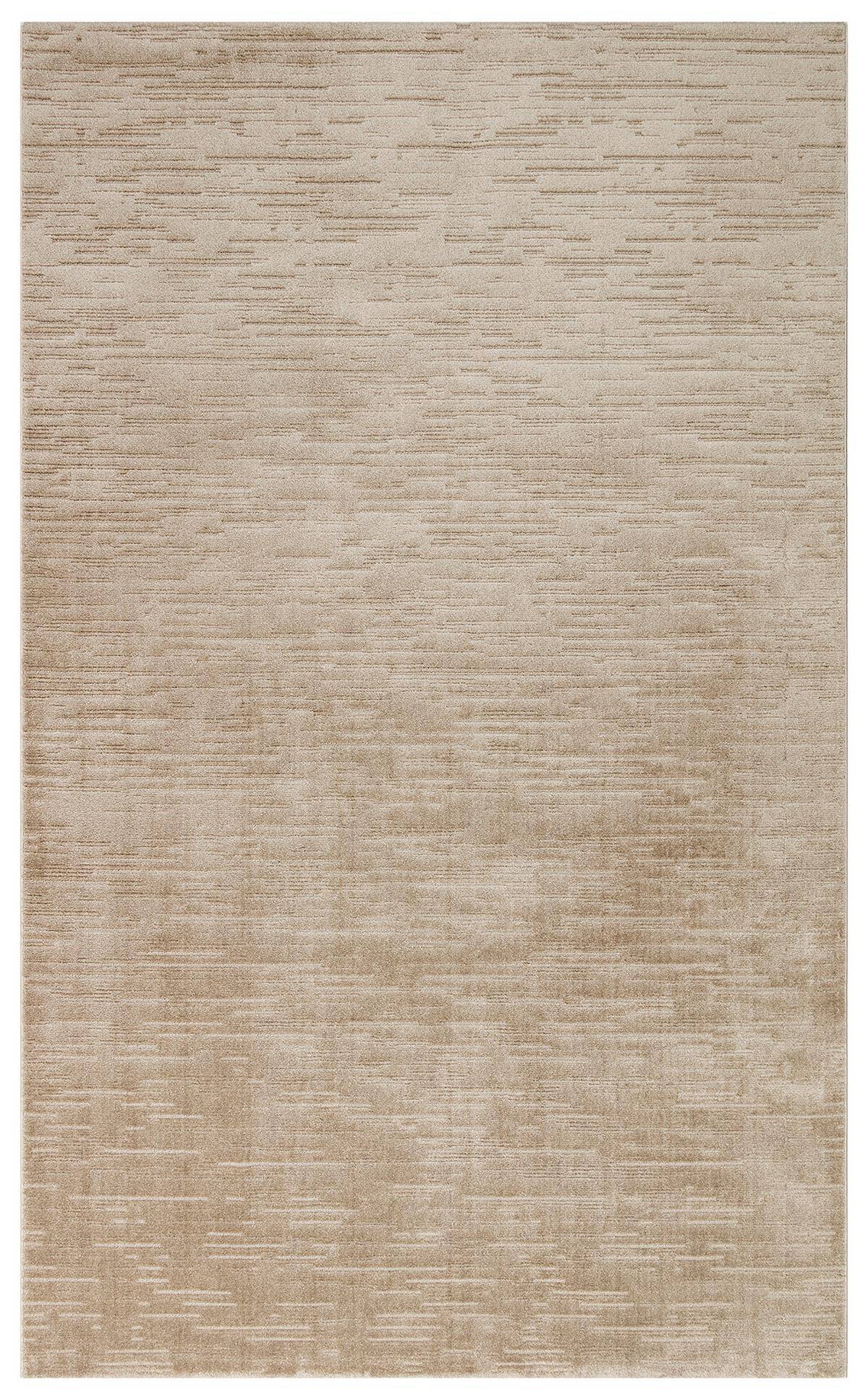 MISSORI MSR 05 BEIGE  Hav Toz Vermez Sade Desenli Yumuşak Dokulu Modern Makine Halısı