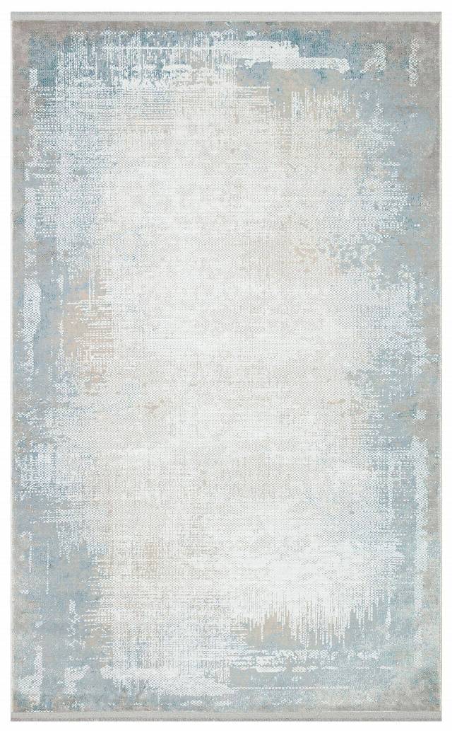 MODENA MDN 04 CREAM BLUE  Şık ve Modern Sıkı Dokuma Hav Toz Vermez Makine Halısı