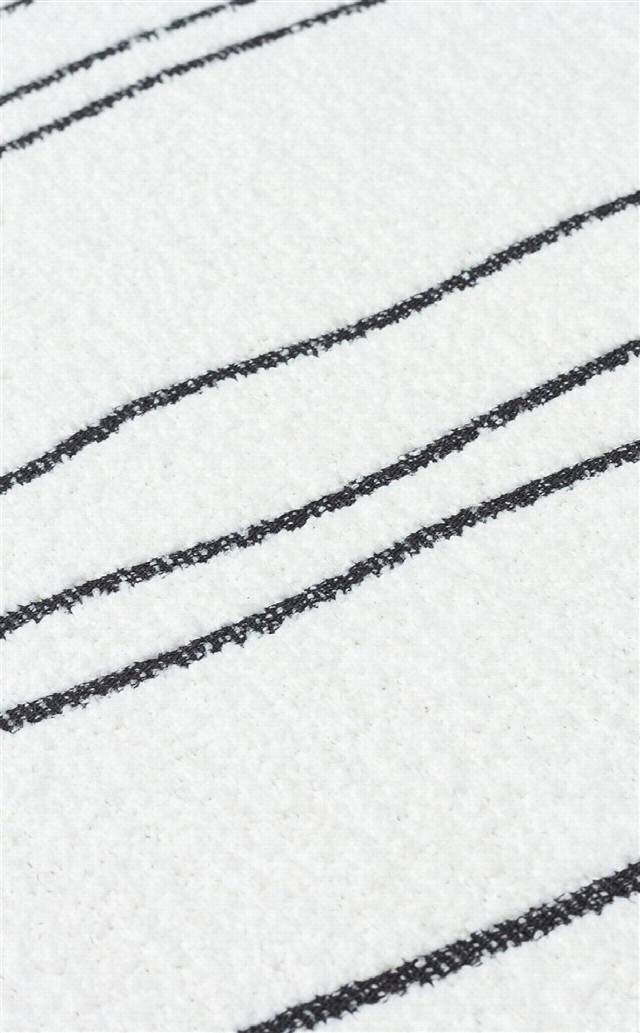 NEVADA NVD 05 WHITE BLACK  Özel Moroccon Tuşeli Hav Toz Vermez Kaymaz Tabanlı İnce Dokuma Modern Halı
