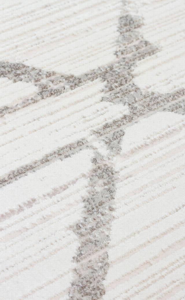 PADONA PDN 02 CREAM GREY  Extra Yumuşak Dokulu Sık Dokuma Modern Desenlere Sahip Şık Salon Halısı