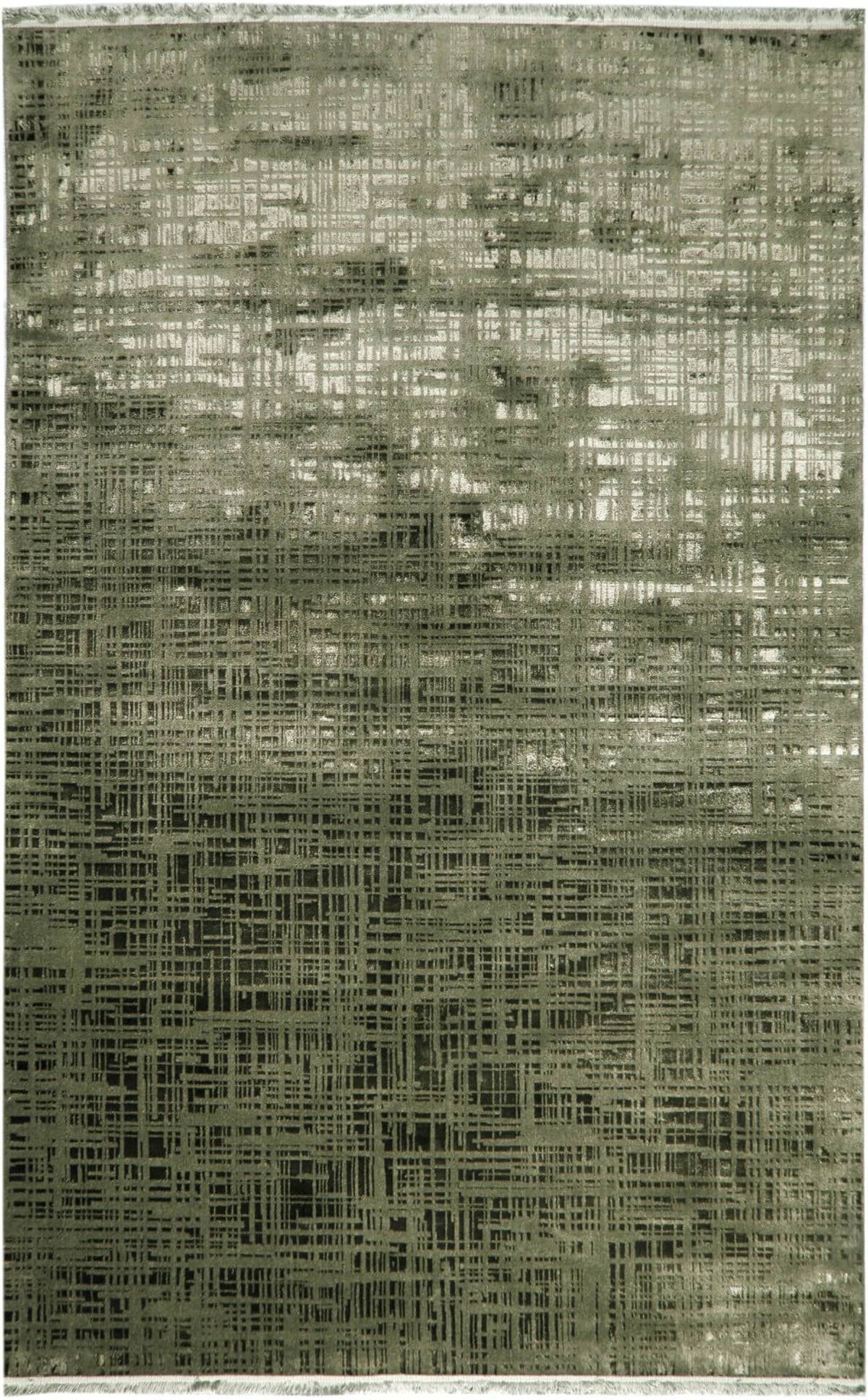 PALERMO PL 01 D.GREEN  Tek Renk Işıltılı Bambu Floş Modern Makine Halı
