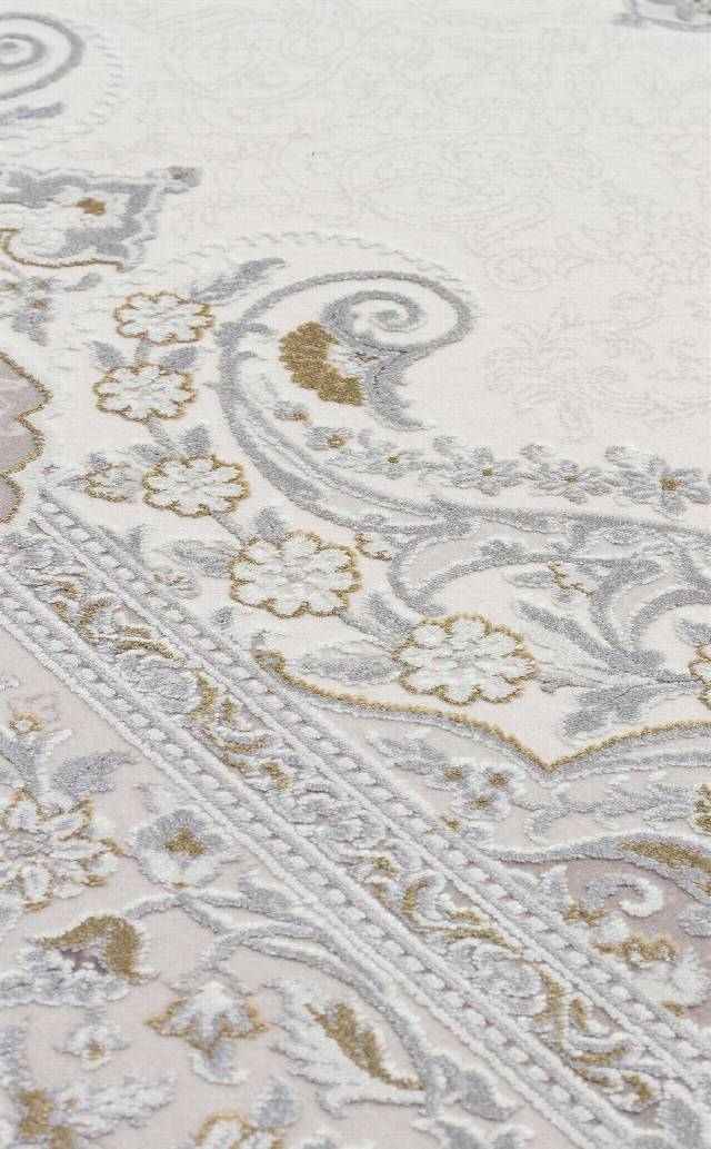 PALMIRA PLM 01 CREAM GREY  Yüksek Kaliteli Sık Dokuma Modern Salon Halısı