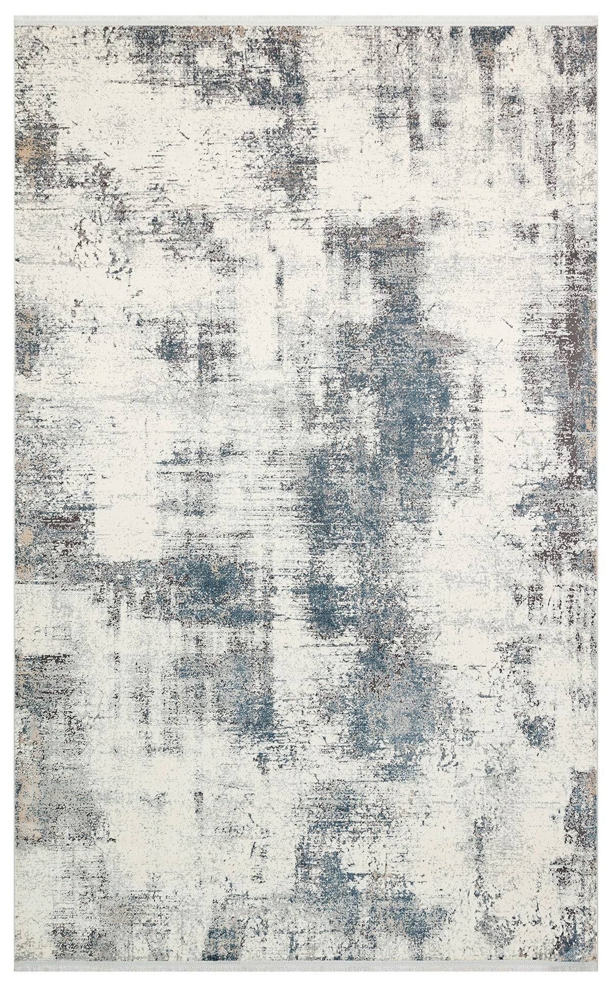 PASSAGE PLZ 01 CREAM NAVY  Yumuşak Tuşeli Sık Dokuma Modern Halı