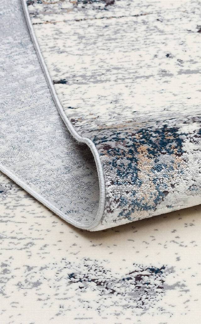 PASSAGE PLZ 01 CREAM NAVY  Yumuşak Tuşeli Sık Dokuma Modern Halı
