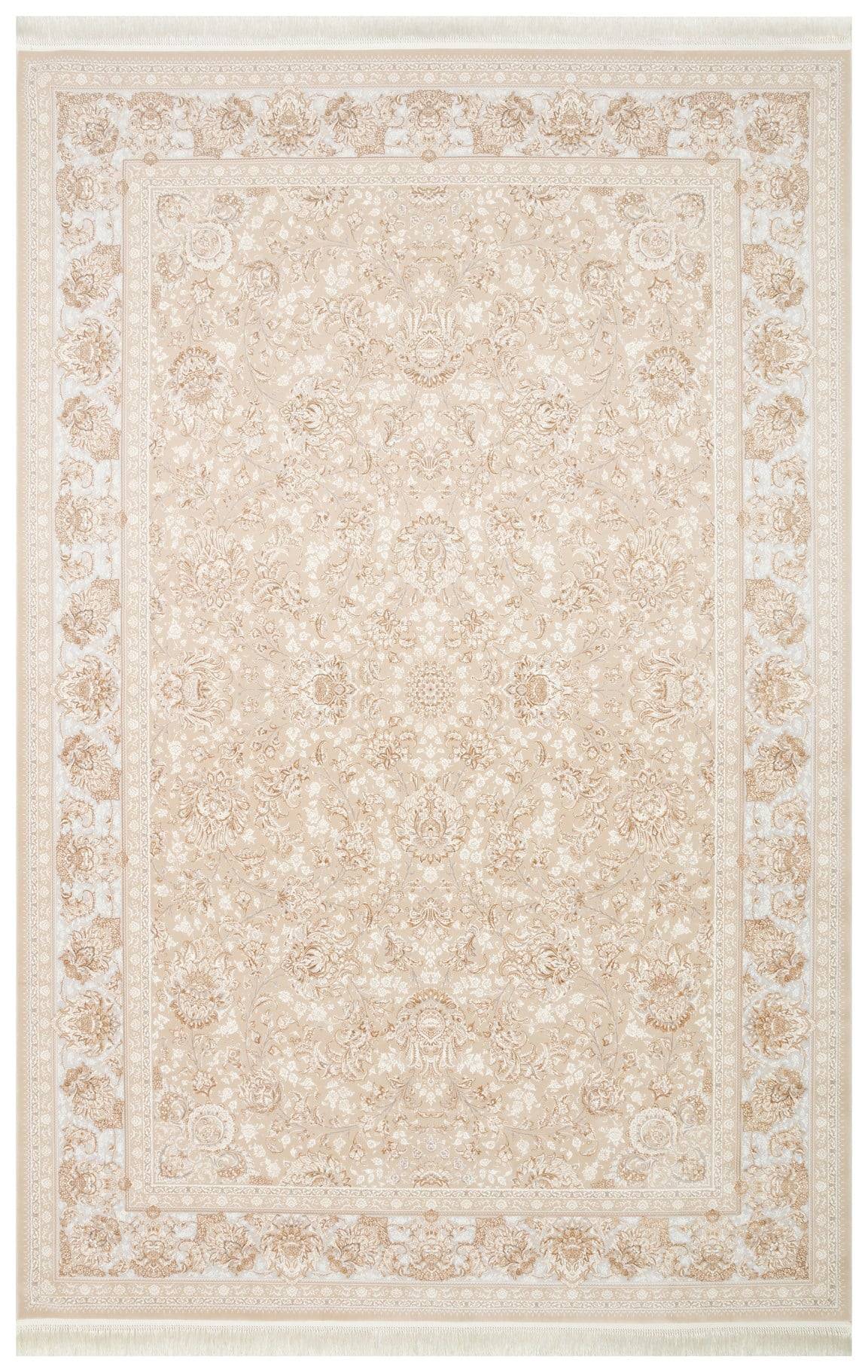 PERSIAN PER 02 BEIGE  Klasik Desenli Yüksek Kalite Sıkı ve İnce Dokuma Yaklaşık 3 Milyon Point Makine Halısı