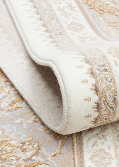 PERSIAN PER 02 CREAM  Klasik Desenli Yüksek Kalite Sıkı ve İnce Dokuma Yaklaşık 3 Milyon Point Makine Halısı