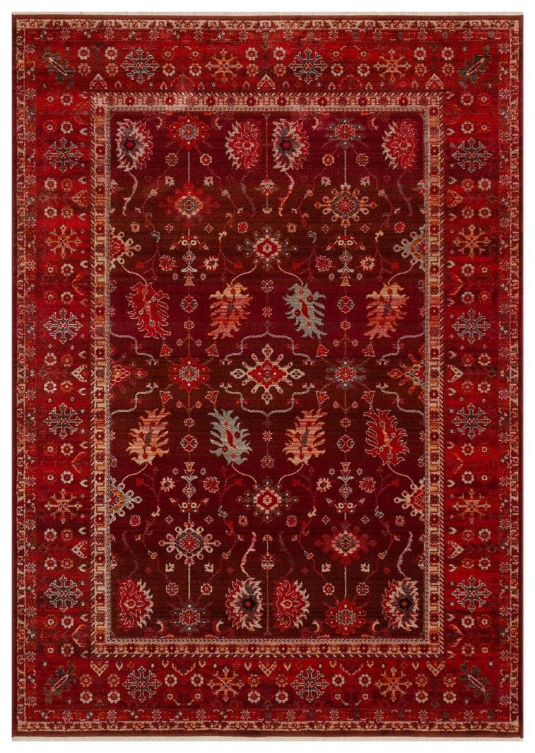 PIETRA PTA 24 RED  Sıcak Renk Tonlu Etnik Desenli Yumuşak Dokulu Makine Halısı