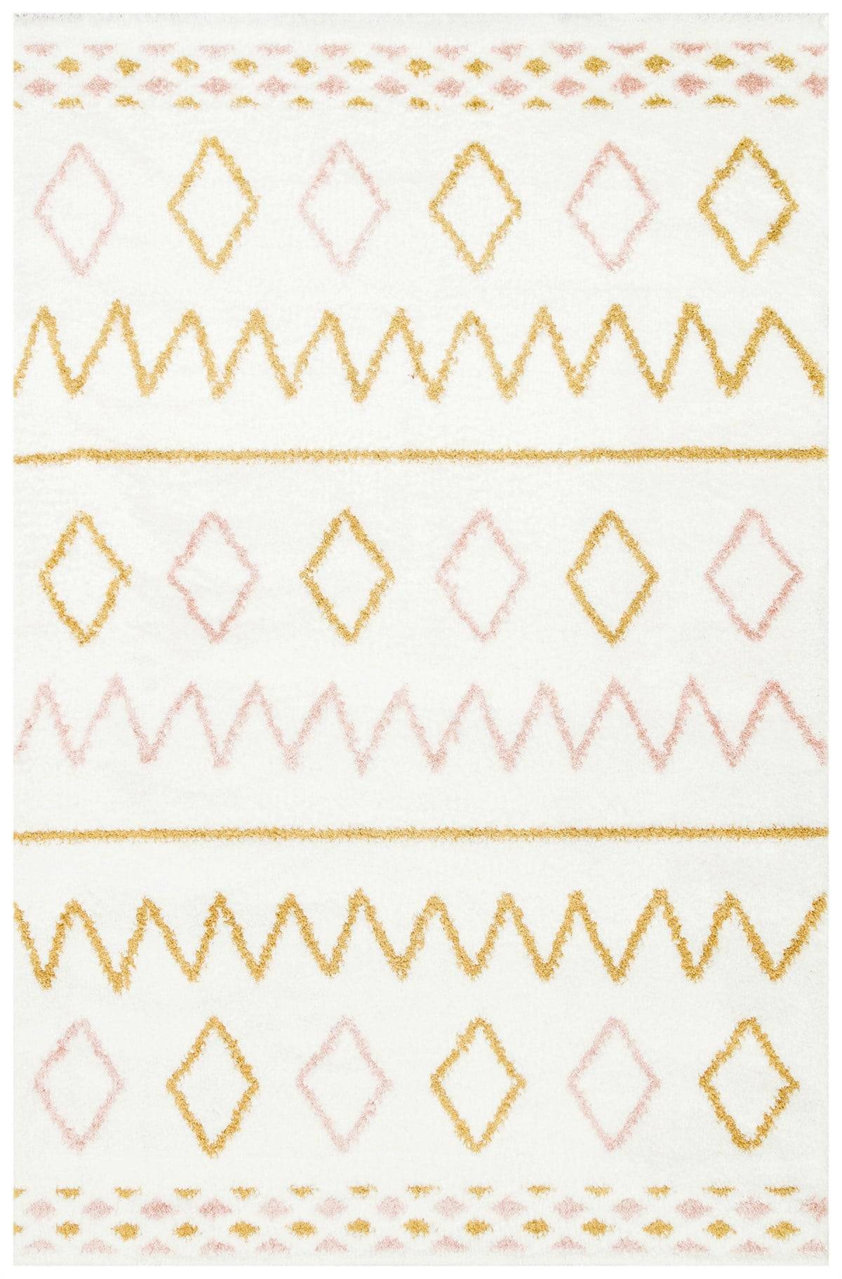 RIGA KIDS RGK 01 YELLOW PINK  Hav Toz Vermez Ekstra Yumuşak Dokulu Makine Halısı