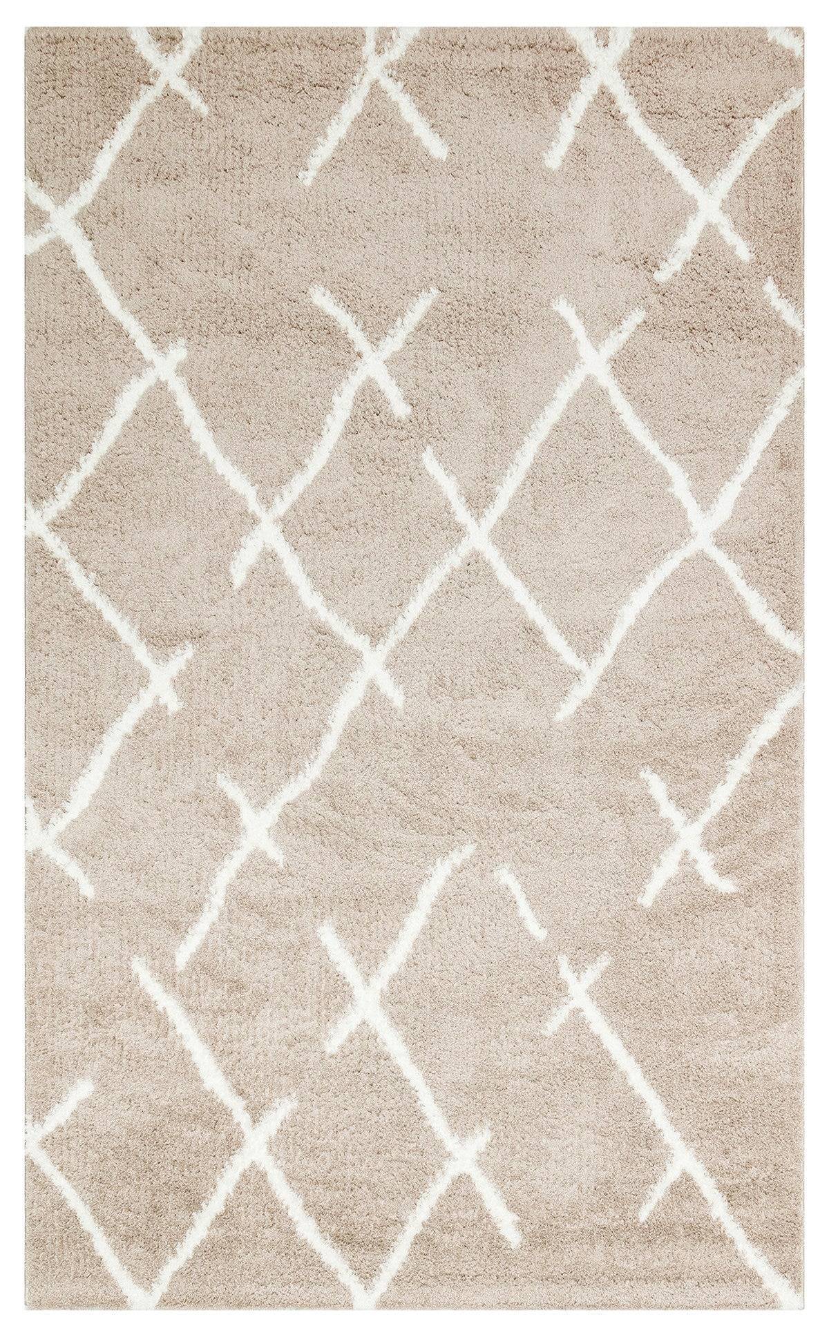 RIGA RG 01 BEIGE WHITE  Hav Toz Vermez Ekstra Yumuşak Dokulu Makine Halısı