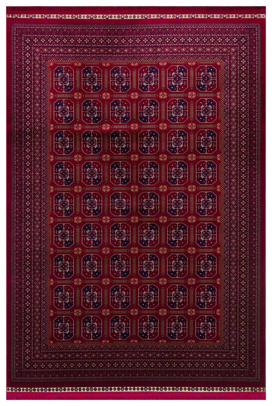 SATEEN AFGHAN SFG 02 RED  Yıkanabilir Afgan Desenli Hav Toz Vermeyen Kaymaz Tabanlı Sık Dokuma Halı