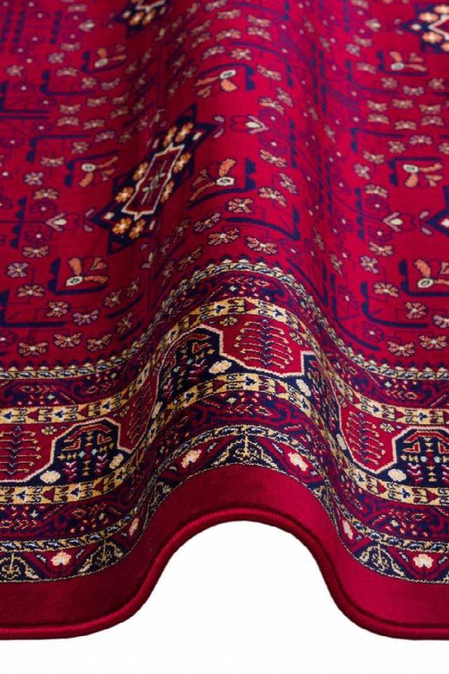 SATEEN AFGHAN SFG 03 RED  Yıkanabilir Afgan Desenli Hav Toz Vermeyen Kaymaz Tabanlı Sık Dokuma Halı