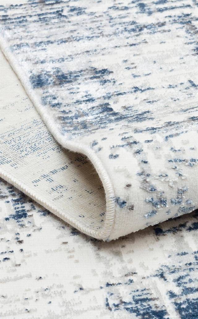 SATEEN LUX ST 904 CREAM BLUE  Hav Toz Vermez Modern Halı