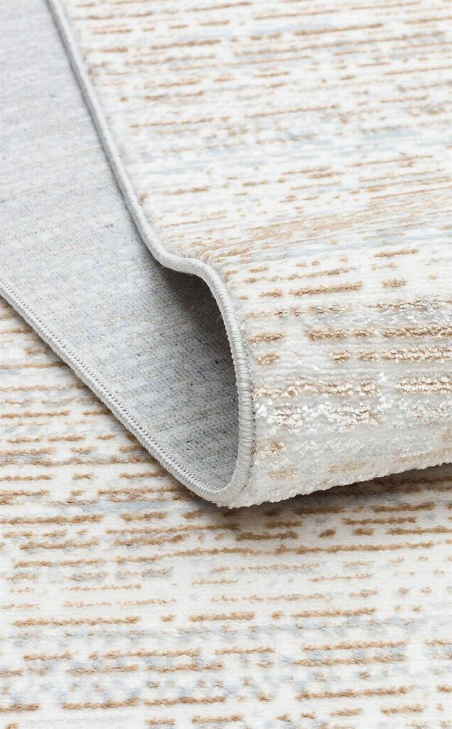 SATEEN ST 101 BEIGE XW  Hav Toz Vermez Yıkanabilir Kaymaz İnce Dokuma Modern Halı
