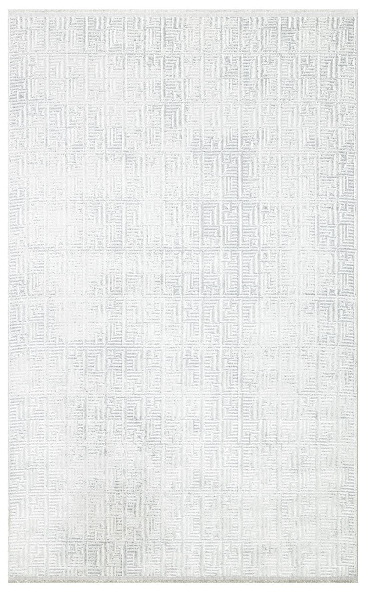 SATEEN ST 109 CREAM GREY  Yıkanabilir Kaymaz Tabanlı Hav Vermez Sık Dokuma Modern Halı
