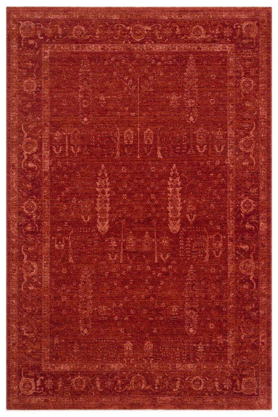 SHIRAZ SHR 03 RED  Vintage Eskitme Desenli Modern Yumuşak Dokulu Makine Halısı