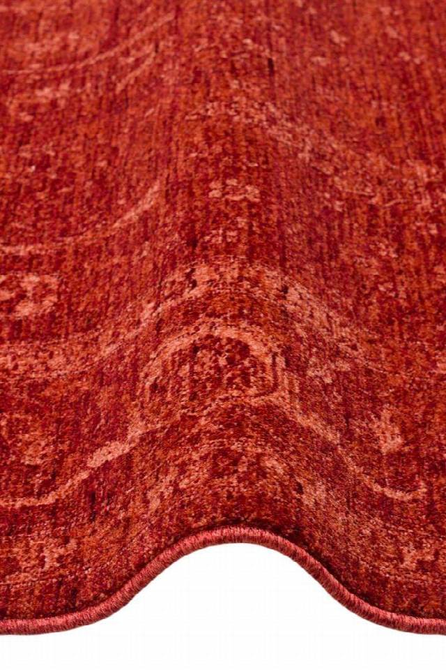 SHIRAZ SHR 03 RED  Vintage Eskitme Desenli Modern Yumuşak Dokulu Makine Halısı