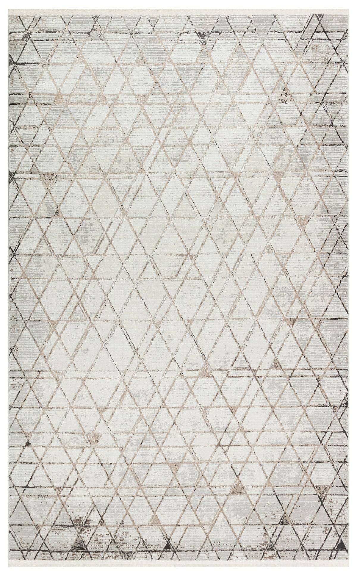 TALYA TLY 01 GREY BEIGE  Parlak Dokulu Modern Desen ve Renkli Metalik Işıltılı Makine Halısı