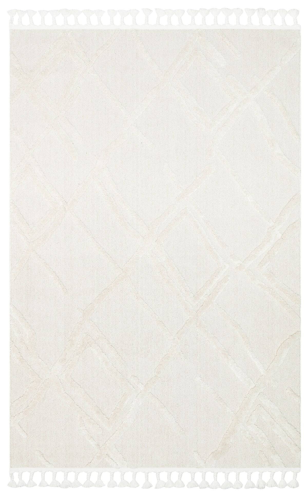 TERAZZO TRZ 03 WHITE  Hav Toz Vermez Yumuşak Dokulu Etnik Örgü Desenlere Sahip Modern İskindinav Halı