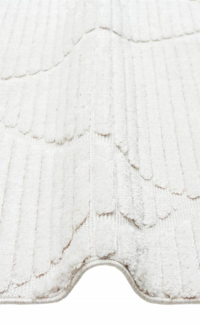 TERAZZO TRZ 07 WHITE  Hav Toz Vermez Yumuşak Dokulu Etnik Örgü Desenlere Sahip Modern İskindinav Halı