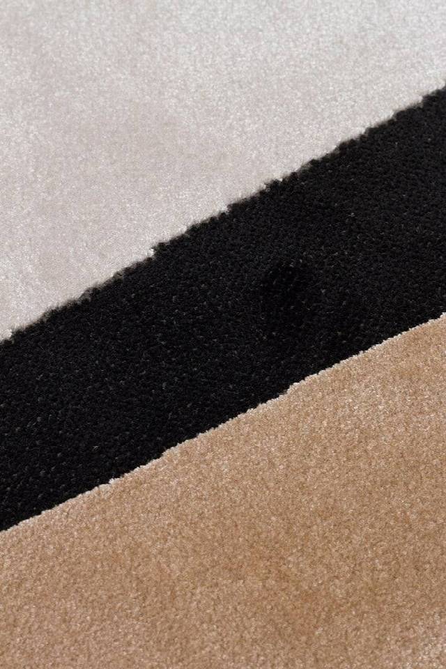 UTOPIA UTP 09 CREAM GOLD BLACK  Amorf Tasarımlı Modern Viskon Halı