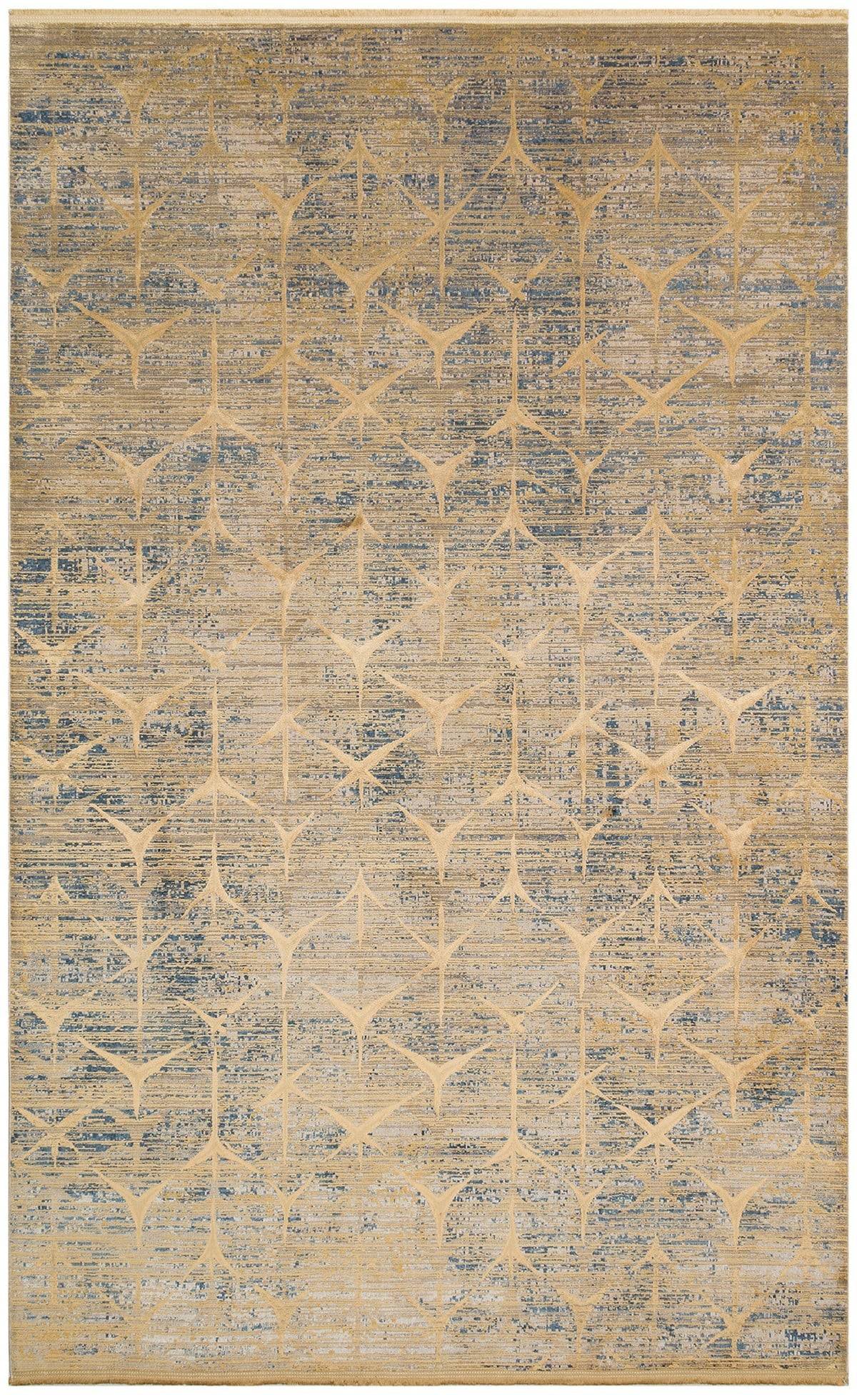 VERONA DYED VRD 06 MARINE GOLD  Overdyed Yumuşak İpeksi Tuşeli Yüksek Alçak Oymalı Modern İnce Makine Halısı