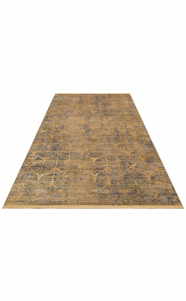 VERONA DYED VRD 06 MARINE GOLD  Overdyed Yumuşak İpeksi Tuşeli Yüksek Alçak Oymalı Modern İnce Makine Halısı