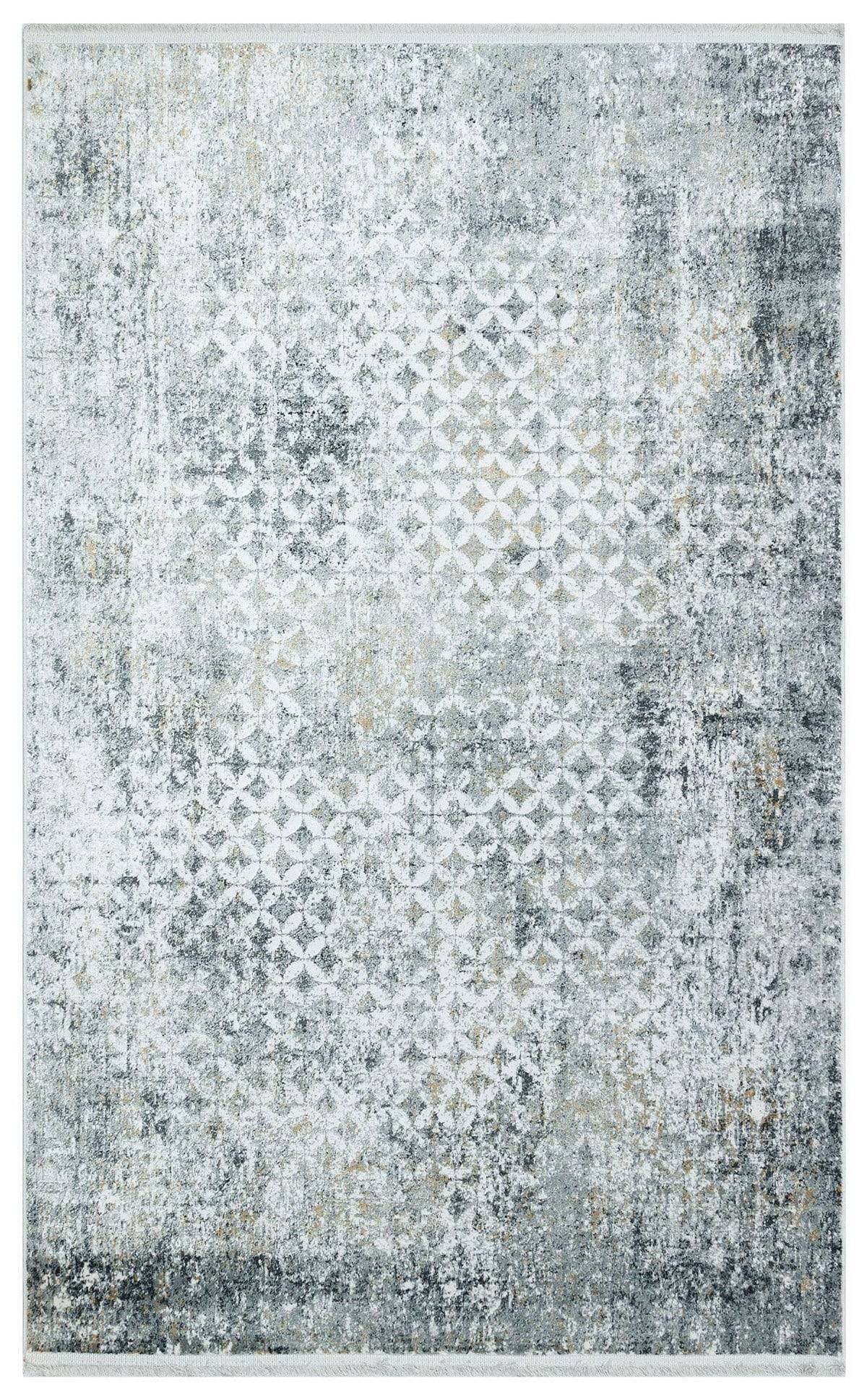 VERONA VR 10 CREAM GREY XW  Yumuşak İpeksi Tuşeli Yüksek Alçak Oymalı Modern İnce Makine Halısı