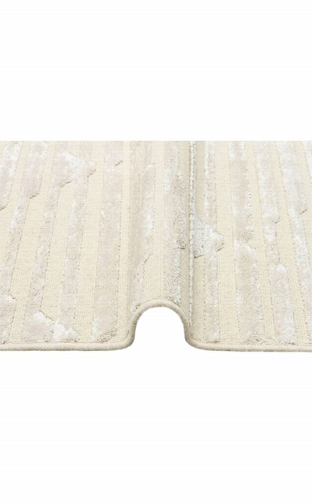 ZENITH ZNT 02 CREAM  Yüksek Alçak Dokulu Naturel Yün ve Viskon Modern Dokuma Halı